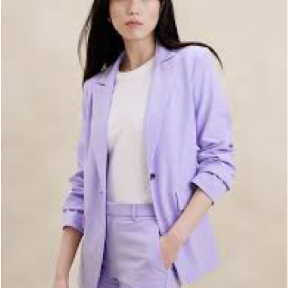 Women's Lilac Single-Button Blazer